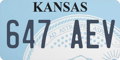 KS license plate 647AEV