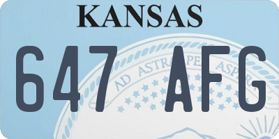 KS license plate 647AFG