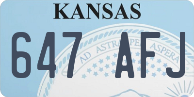 KS license plate 647AFJ