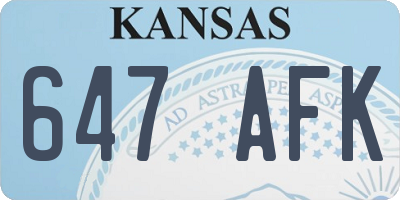 KS license plate 647AFK