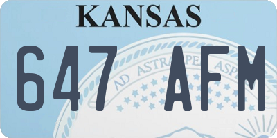 KS license plate 647AFM