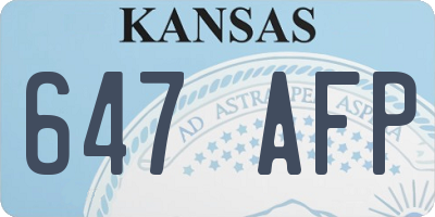 KS license plate 647AFP