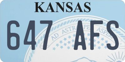 KS license plate 647AFS