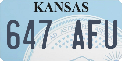 KS license plate 647AFU