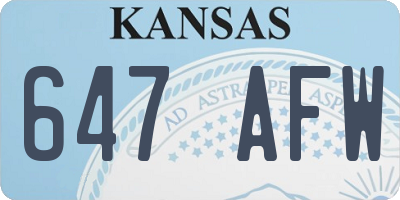 KS license plate 647AFW
