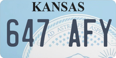 KS license plate 647AFY