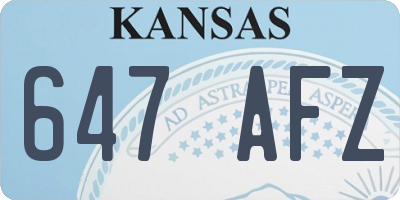 KS license plate 647AFZ