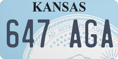 KS license plate 647AGA