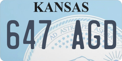 KS license plate 647AGD