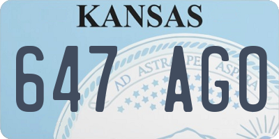 KS license plate 647AGO