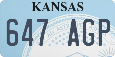KS license plate 647AGP
