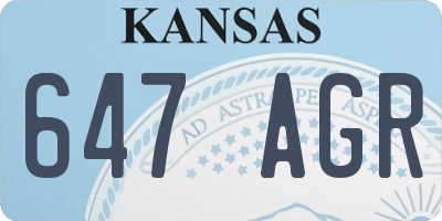 KS license plate 647AGR