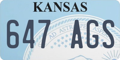 KS license plate 647AGS