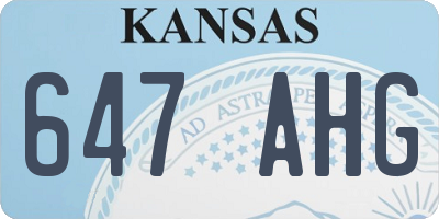 KS license plate 647AHG