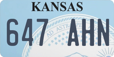 KS license plate 647AHN