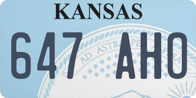 KS license plate 647AHO