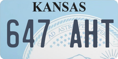 KS license plate 647AHT