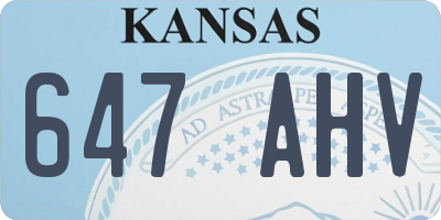 KS license plate 647AHV