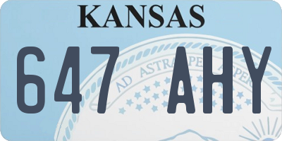 KS license plate 647AHY