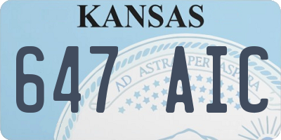 KS license plate 647AIC