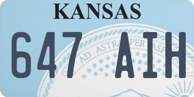 KS license plate 647AIH