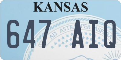 KS license plate 647AIQ