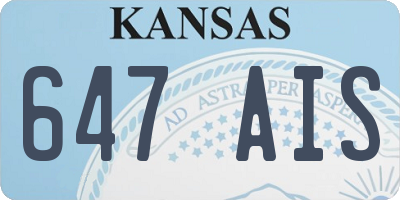 KS license plate 647AIS