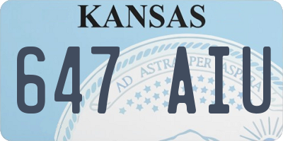 KS license plate 647AIU
