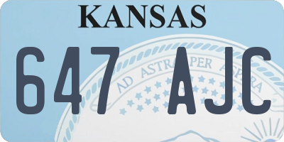 KS license plate 647AJC