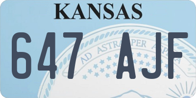 KS license plate 647AJF