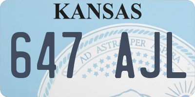 KS license plate 647AJL