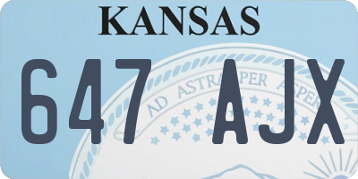 KS license plate 647AJX