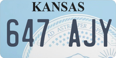 KS license plate 647AJY