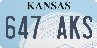 KS license plate 647AKS