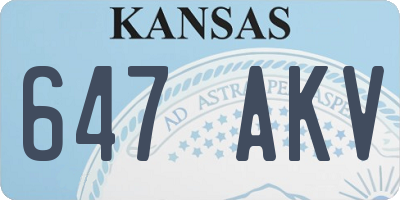 KS license plate 647AKV