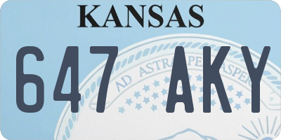 KS license plate 647AKY