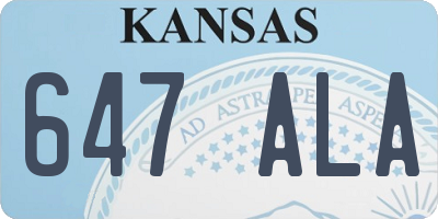 KS license plate 647ALA