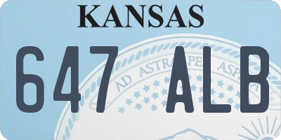 KS license plate 647ALB
