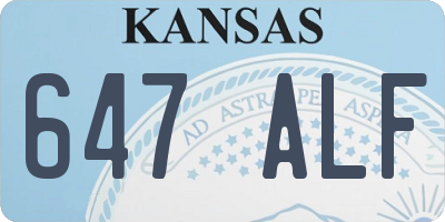 KS license plate 647ALF