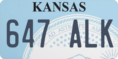 KS license plate 647ALK