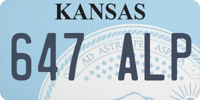 KS license plate 647ALP