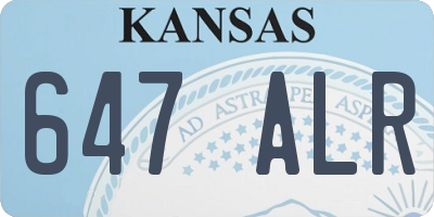 KS license plate 647ALR