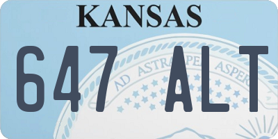 KS license plate 647ALT