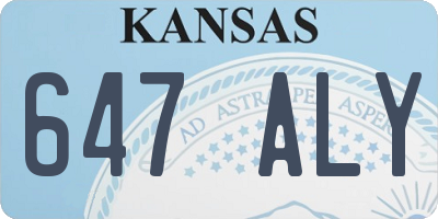 KS license plate 647ALY
