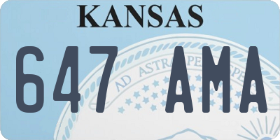 KS license plate 647AMA