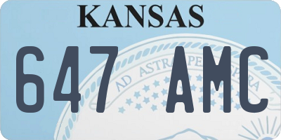 KS license plate 647AMC