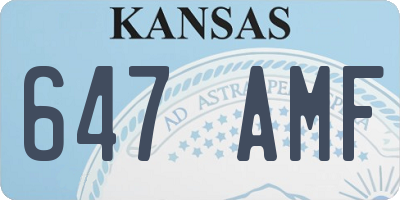 KS license plate 647AMF