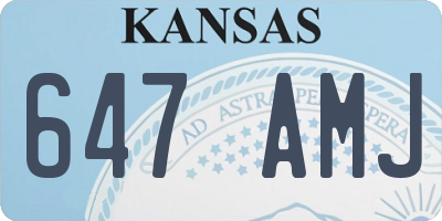 KS license plate 647AMJ
