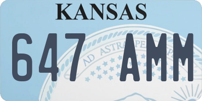 KS license plate 647AMM