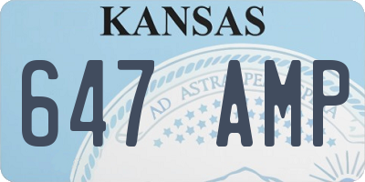 KS license plate 647AMP